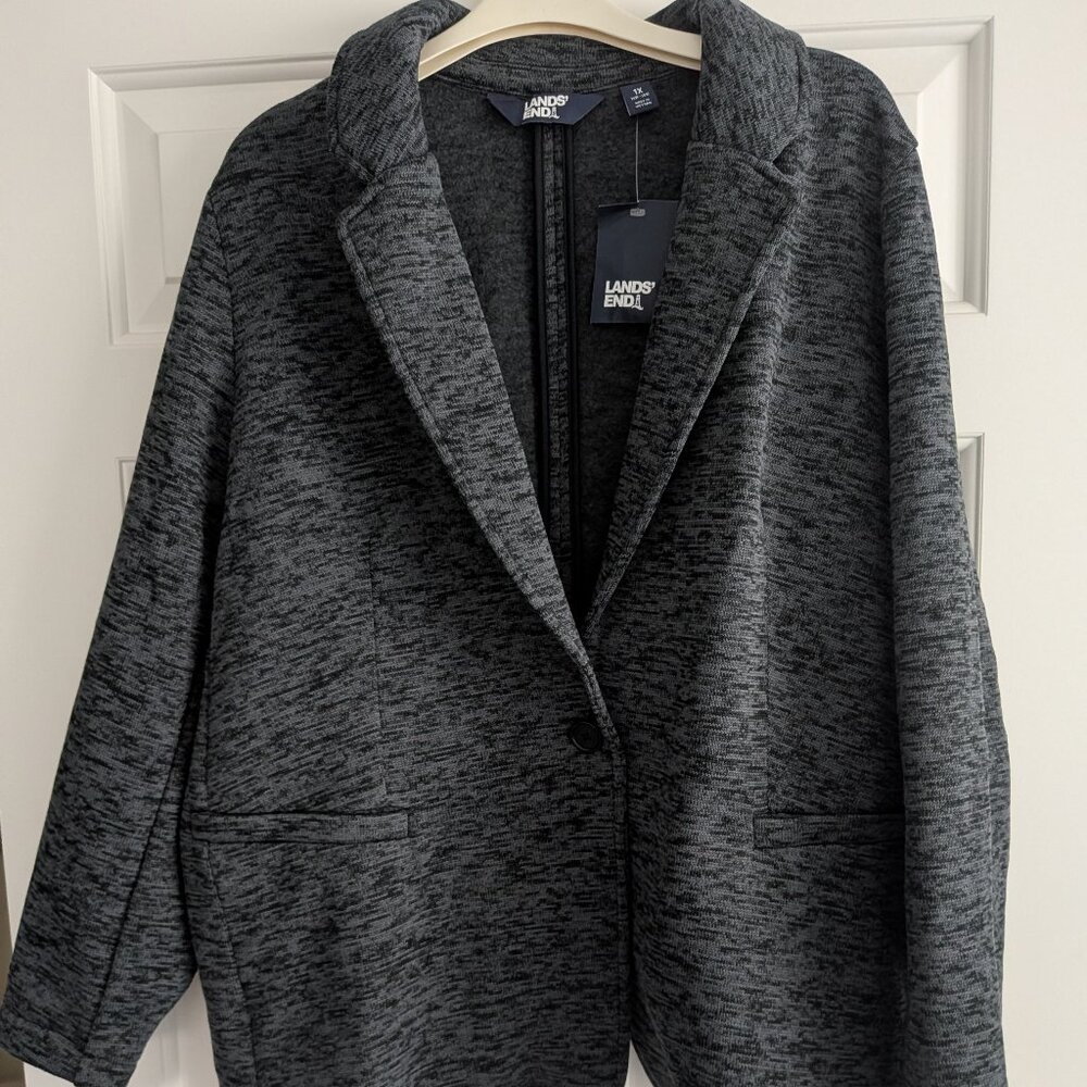 Lands' End Fleece Jacket - Shades of Blue - Size 1X NWT